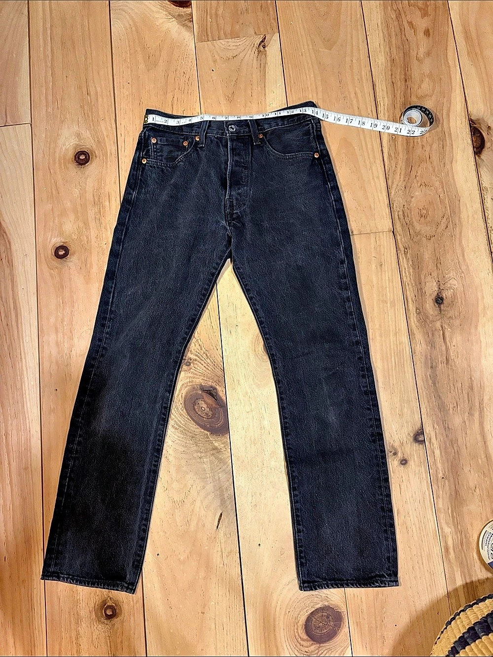 Vintage Levi's 501 Original Fit Jeans Straight Leg Black Waist 27.5